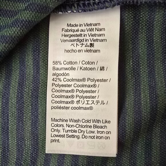 Men's J. Crew Slim Fit Extra-Large Blue/Green Stripped Performance Polo - Picture 5 of 5